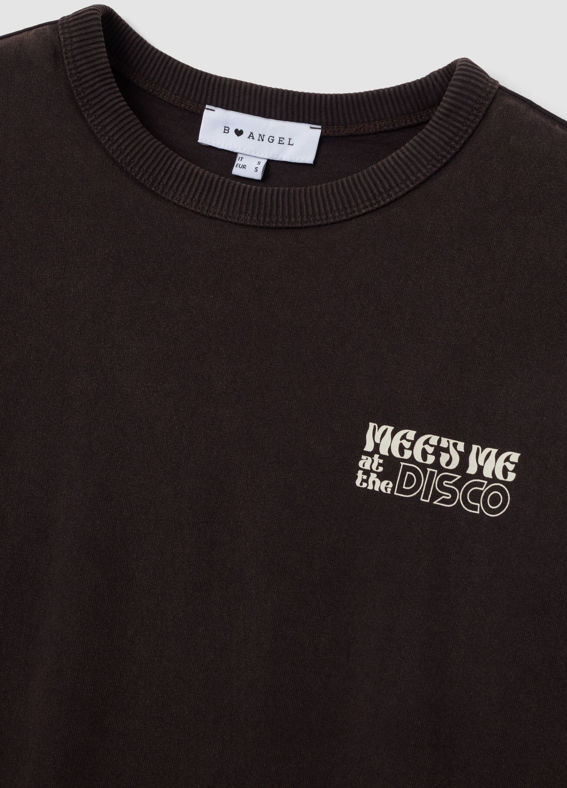 T-shirt grigia in puro cotone over fit con scritta sul petto