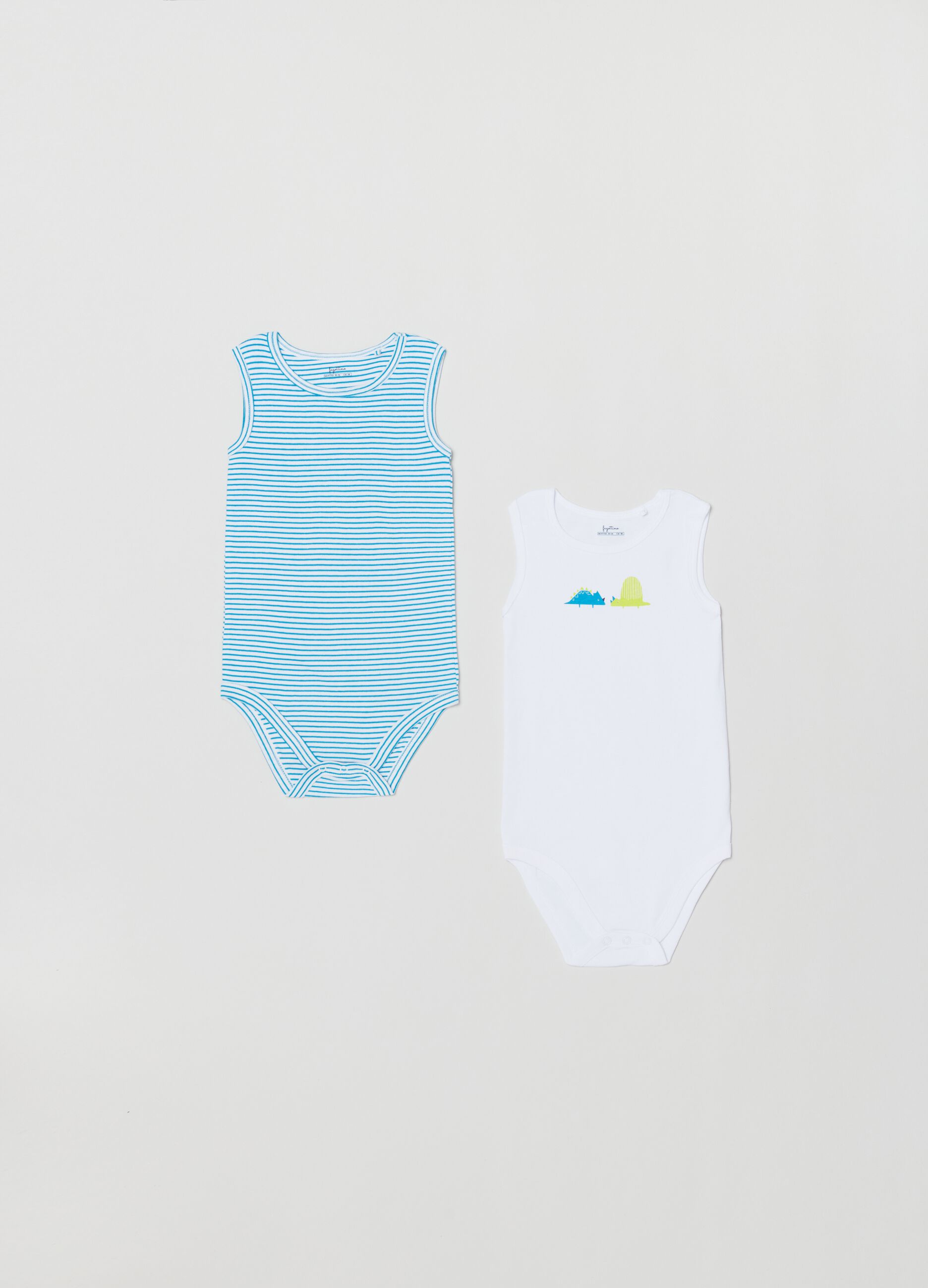 Bipack body in cotone con stampa