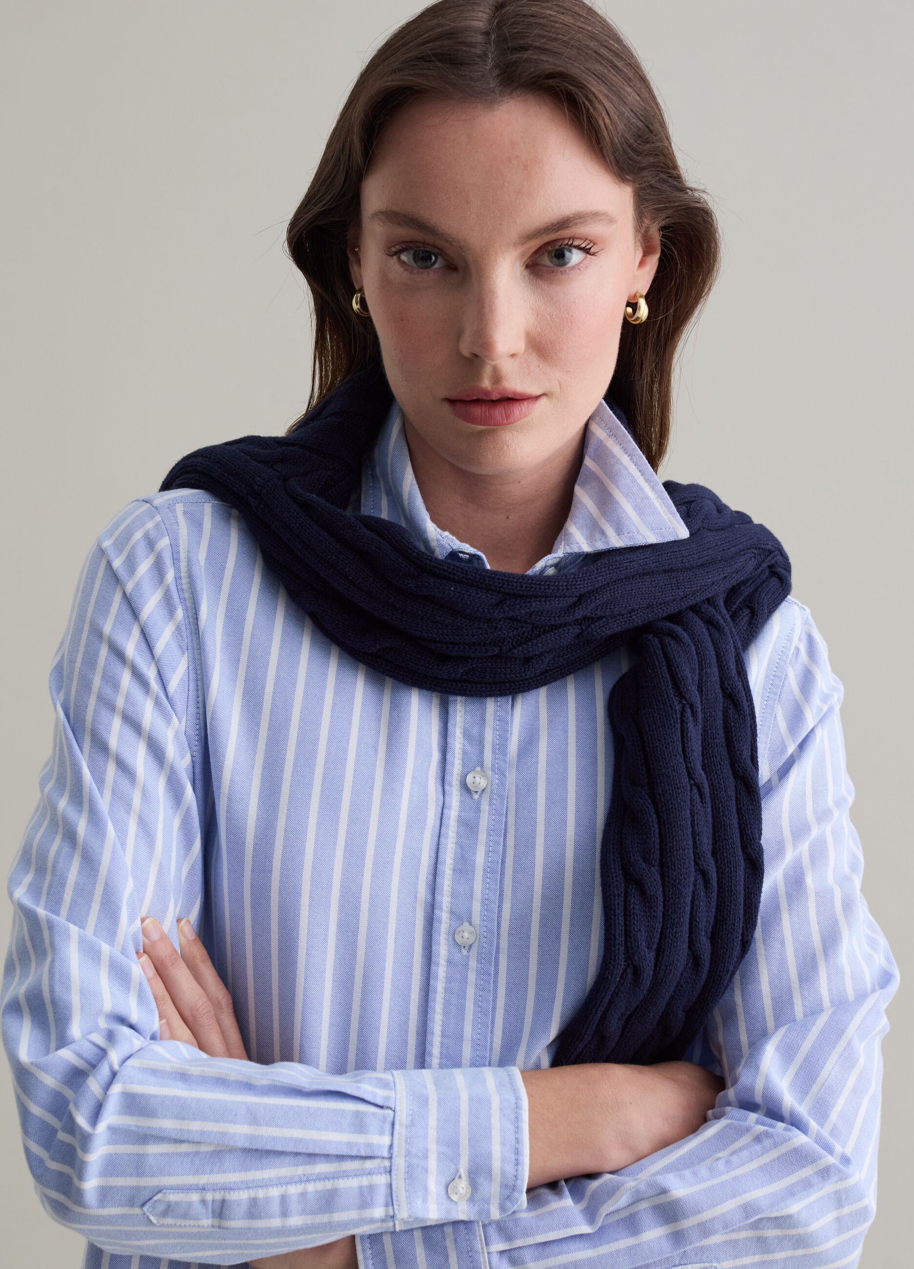 Camicia in cotone oxford Bianco Azzurro PIOMBO da Donna OVS