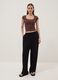 Brown short-sleeve stretch-cotton T-shirt_1