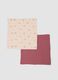 Bipack copertine rosa in puro cotone per neonata_0