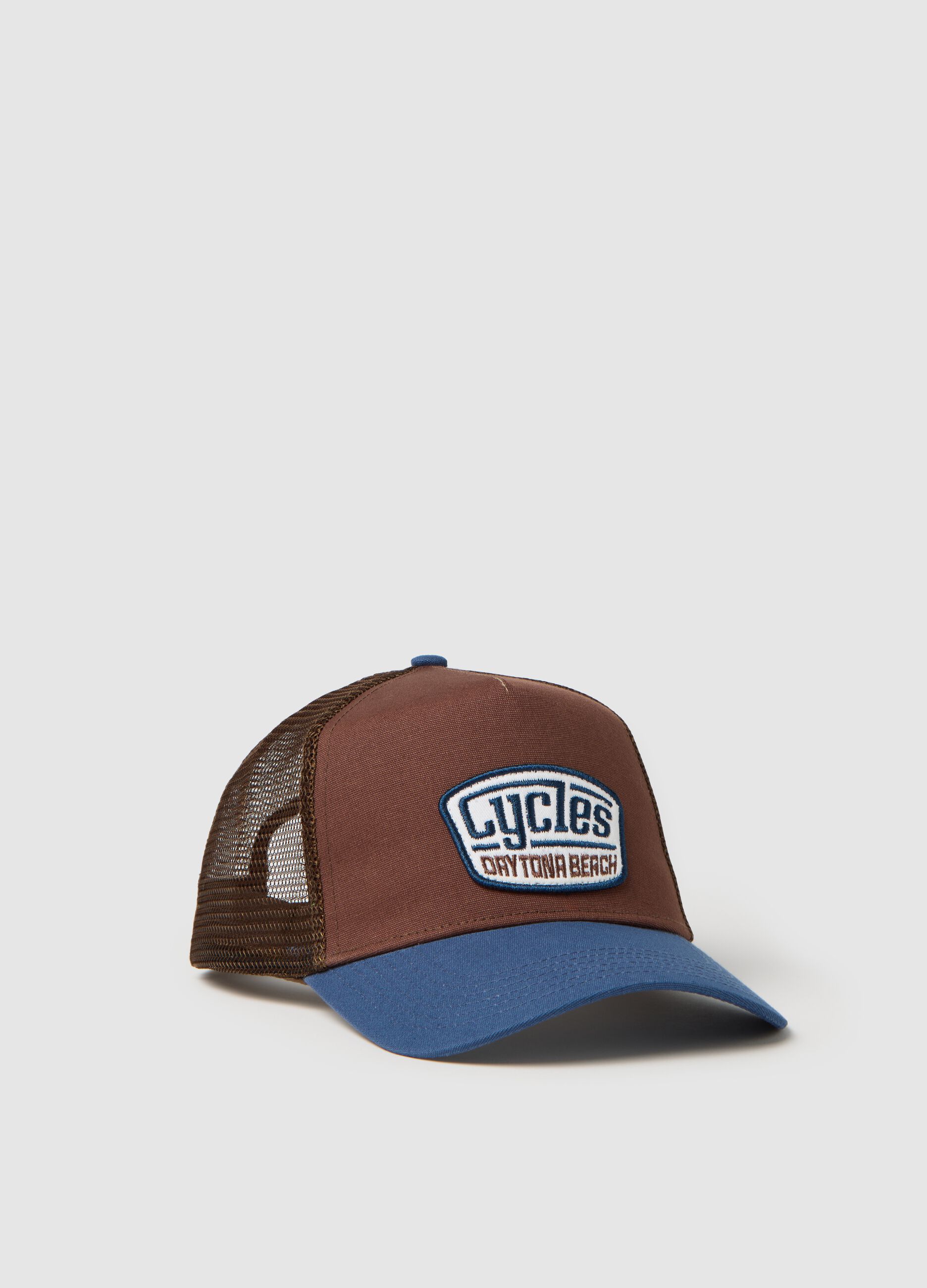 Brown cotton baseball cap OVS