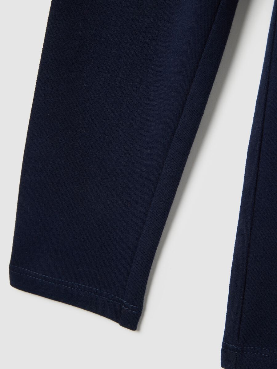 Girls' blue stretch cotton slim fit leggings with prints_3