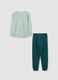 Children's green pure cotton pyjamas regular fit_1