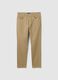 Beige slim fit cotton blend trousers_4