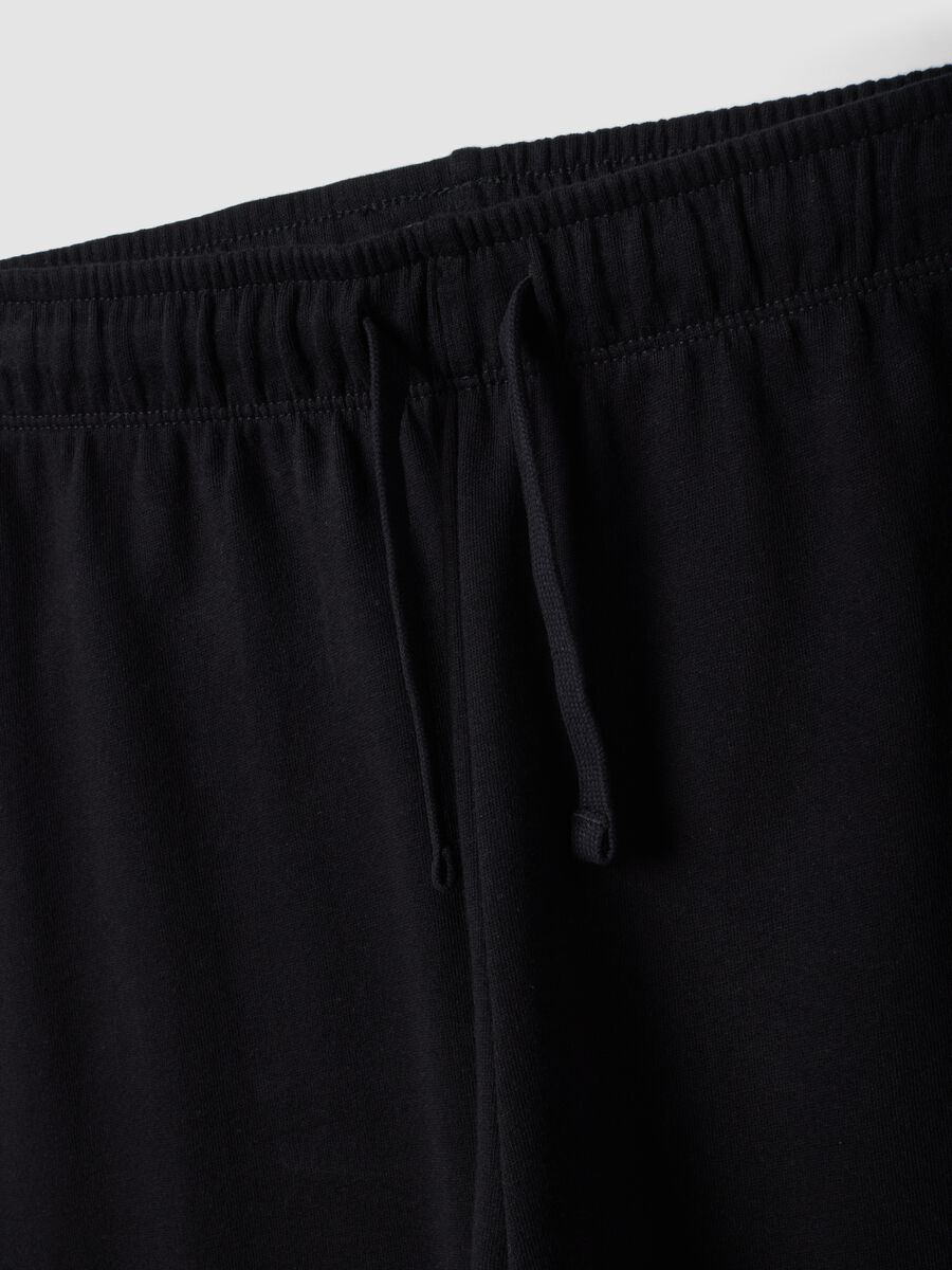 Pantaloni jogger neri in puro cotone organico per ragazzo relaxed fit_2