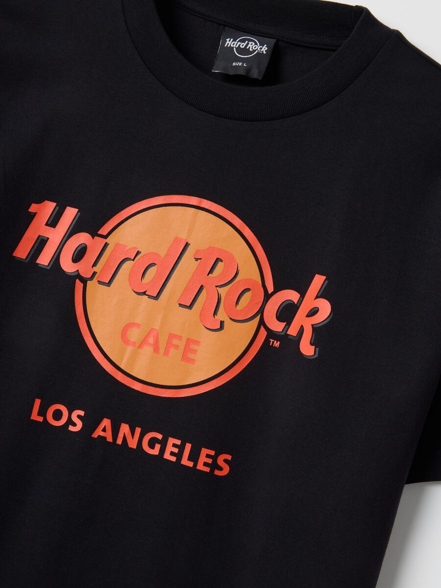Black pure cotton regular fit t-shirt with Hard Rock Cafe logo_5