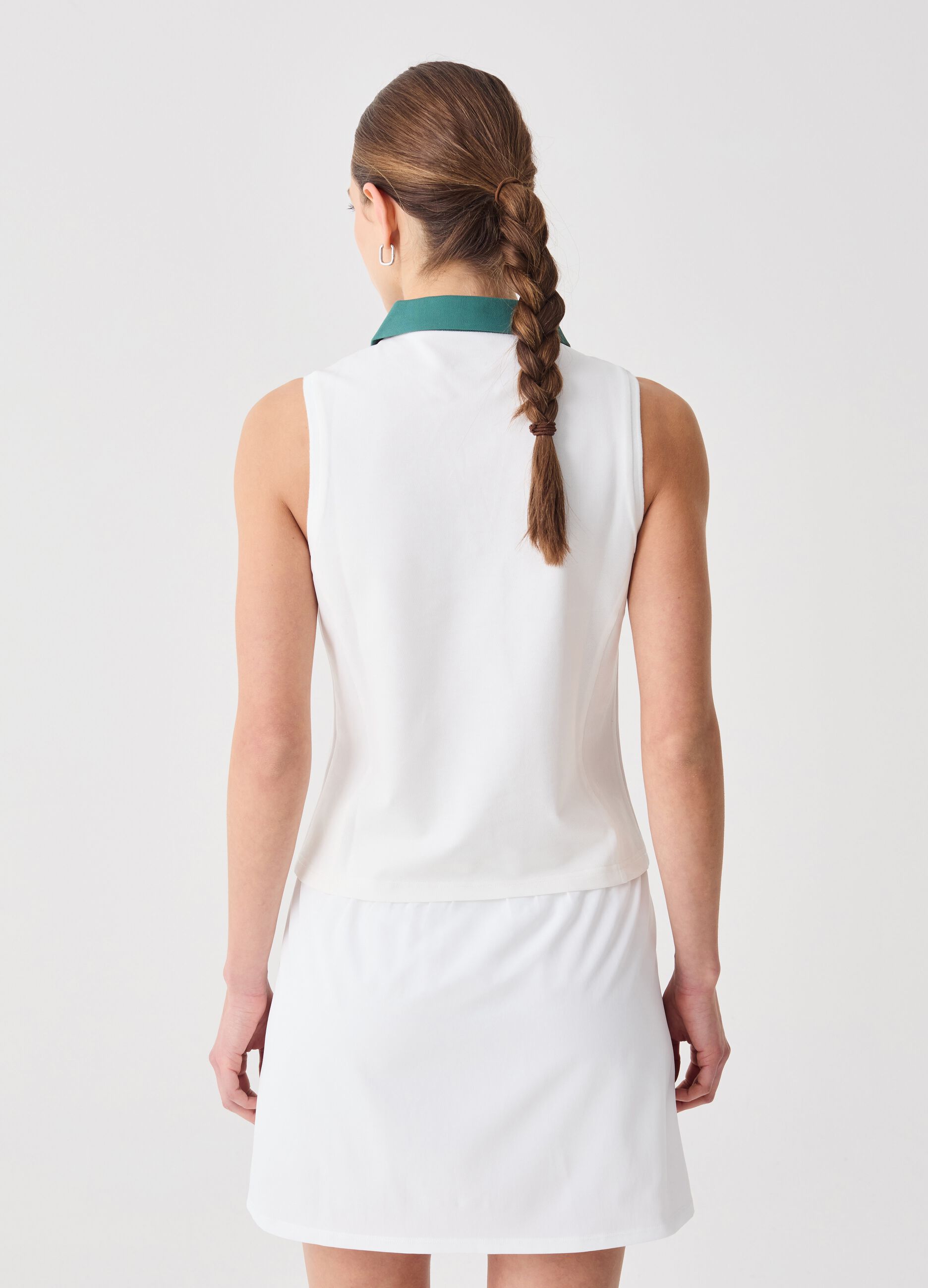 SLAZENGER sleeveless polo shirt in technical fabric