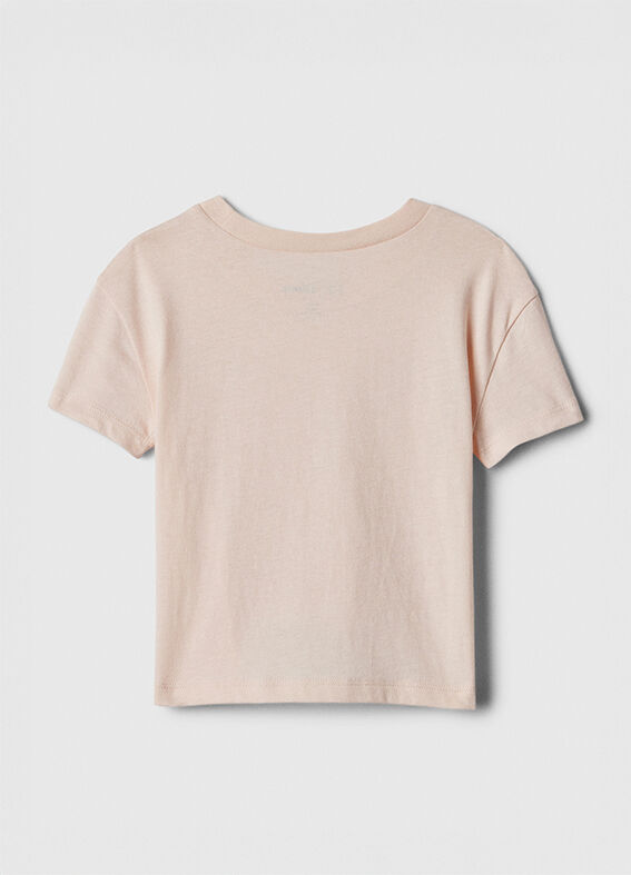 Peach-coloured T-shirt with rabbit print