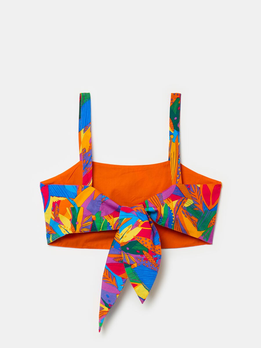Crop top with tropical foliage print_4