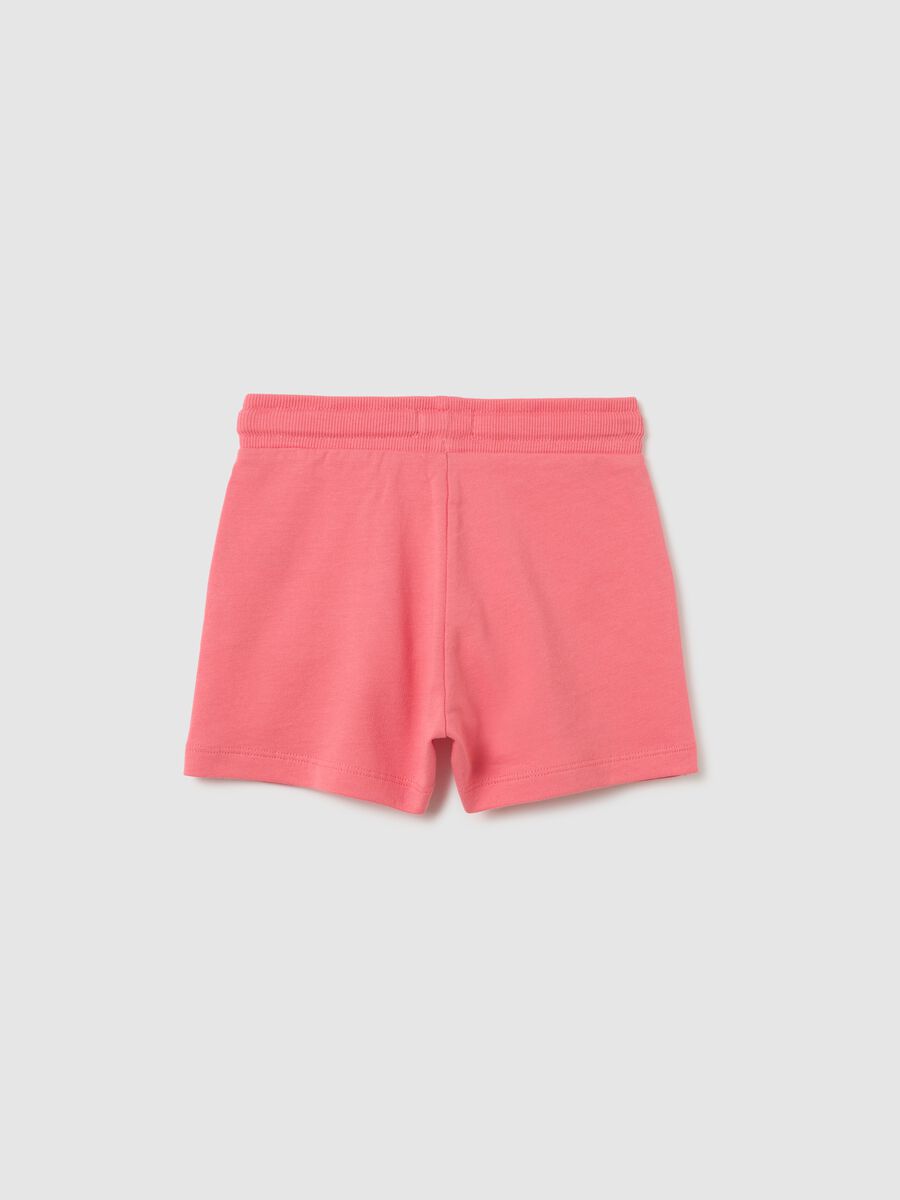 Girl's Pink Pure Cotton Regular Fit Shorts_1