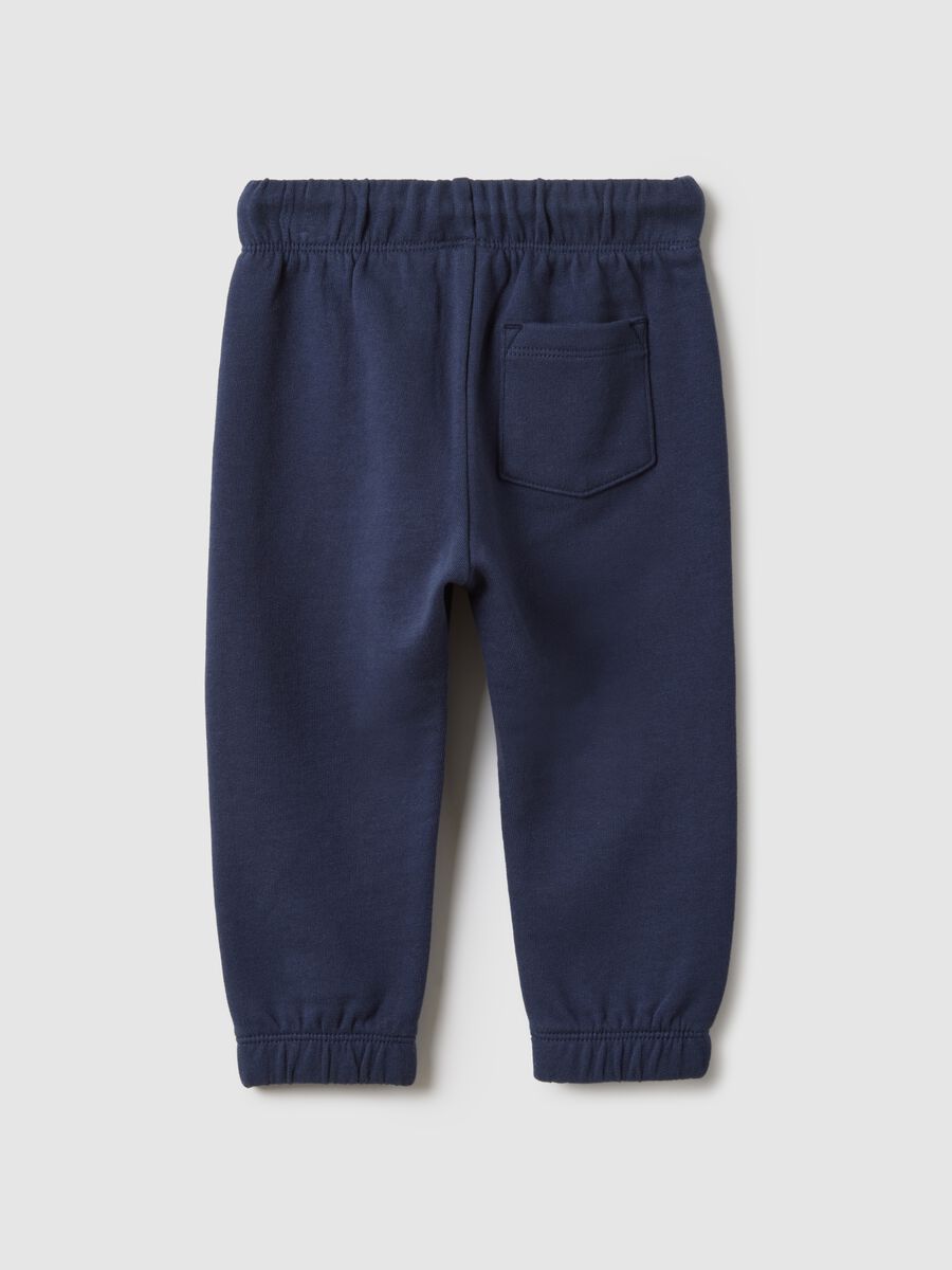 Children's blue cotton jogger trousers with regular fit_1