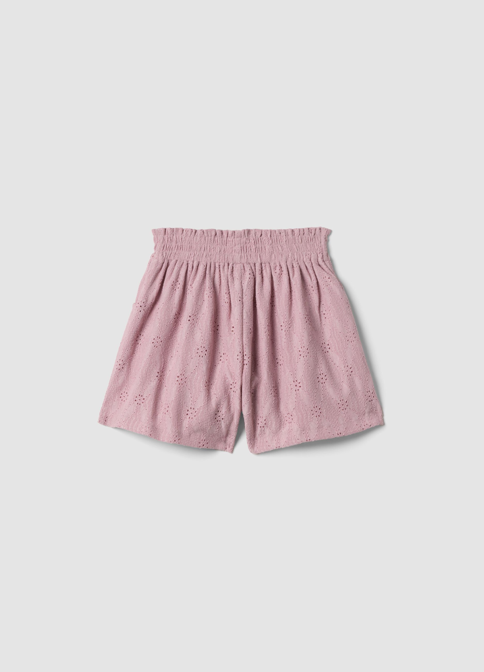 Girls&rsquo; pink stretch shorts with elasticated waist, regular fit