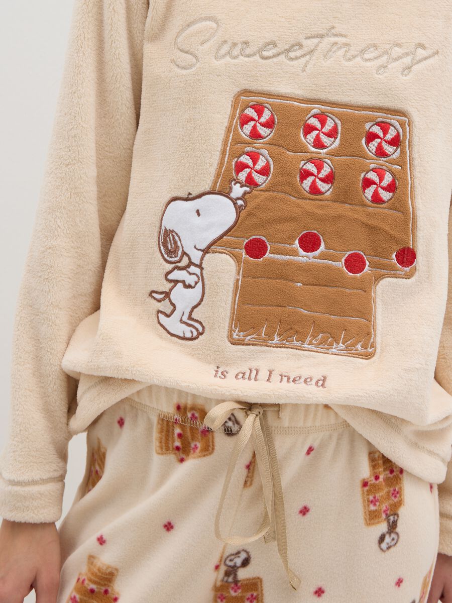 Beige regular fit pyjamas with Snoopy print_3