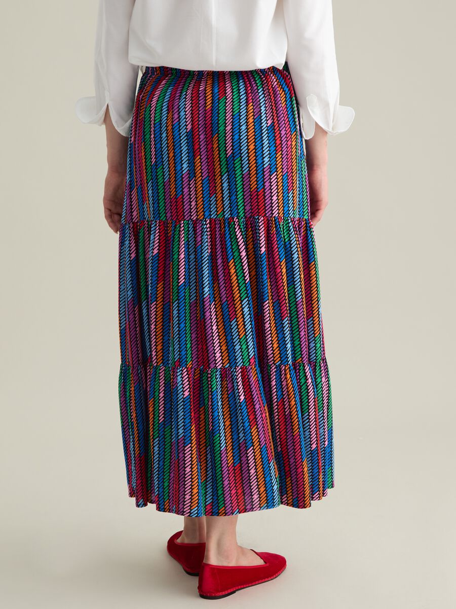 Women's Long Skirt in Multicolour Viscose Regular Fit_3