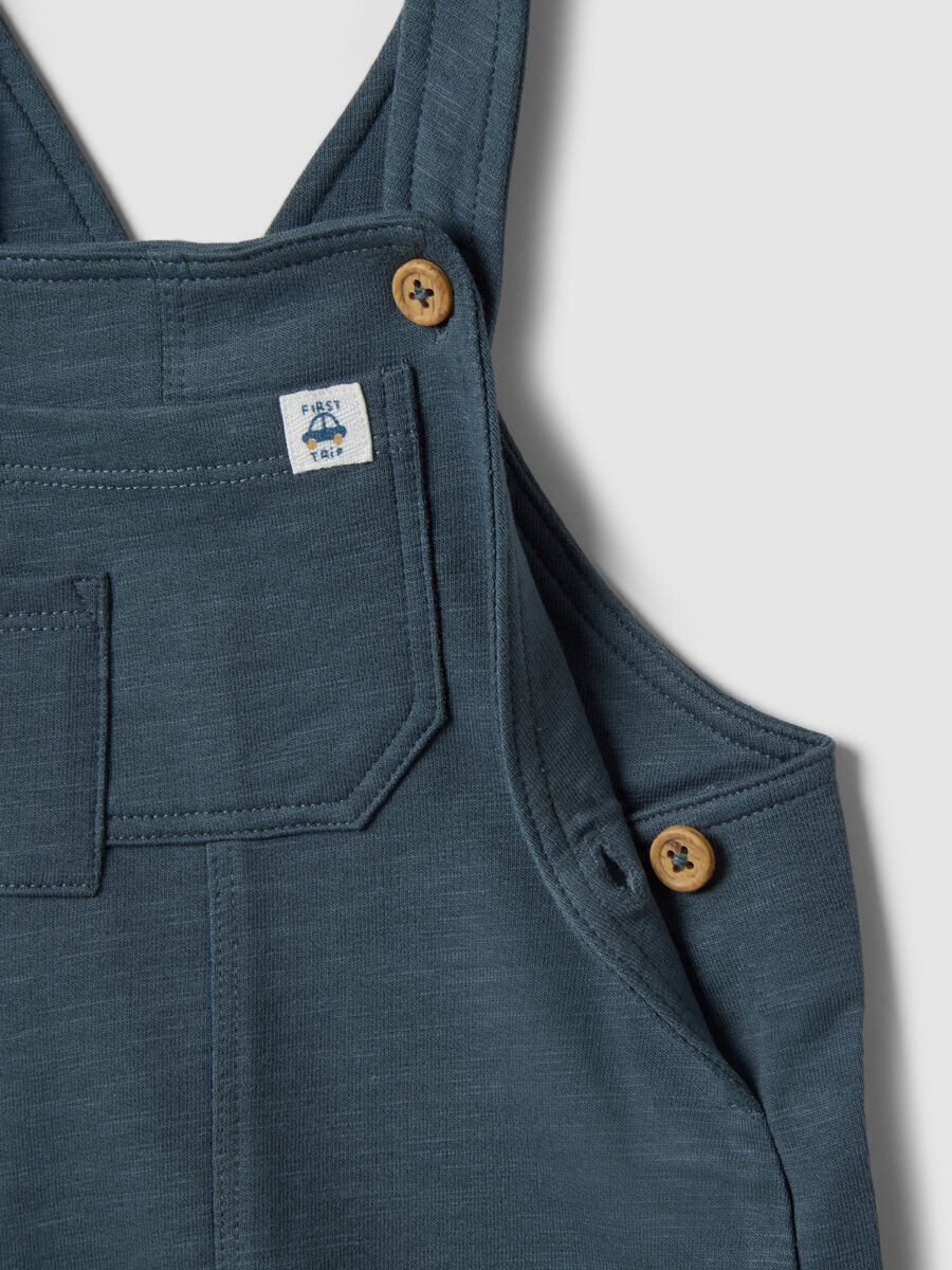 Baby blue cotton dungarees regular fit_2