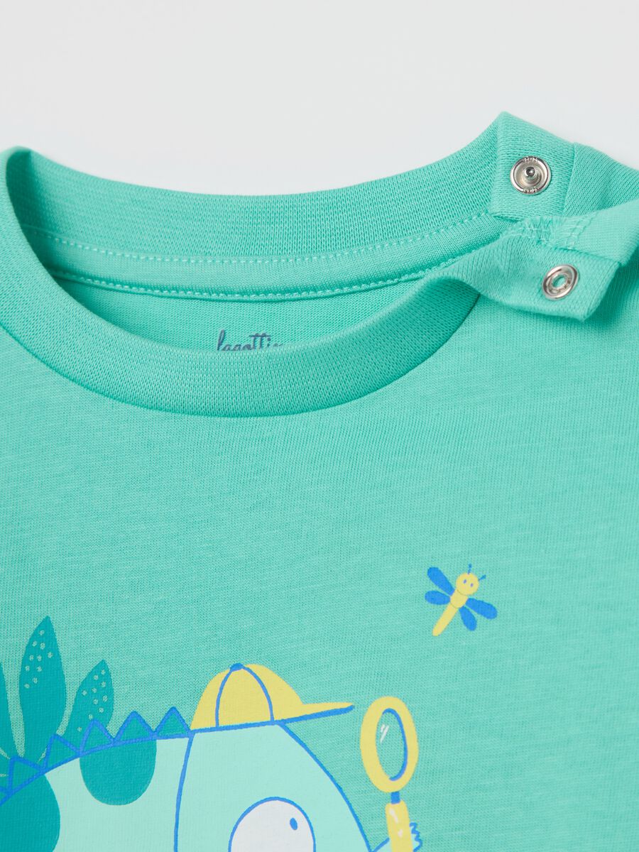 Green organic cotton pyjamas with chameleon print_2