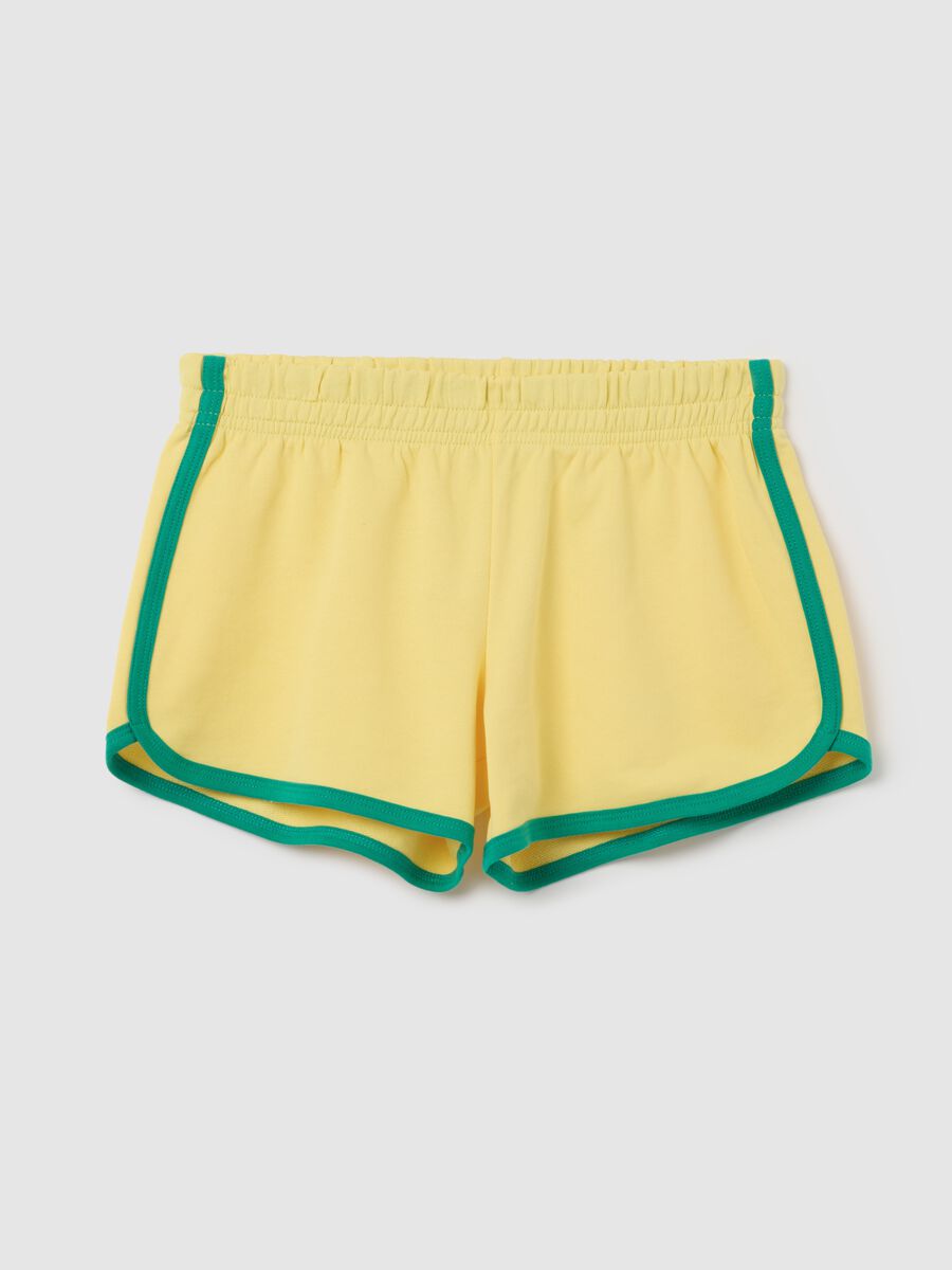 Women’s shorts in 100% yellow cotton with regular fit and print_4