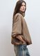 Brown regular-fit jacket in viscose and linen blend_0