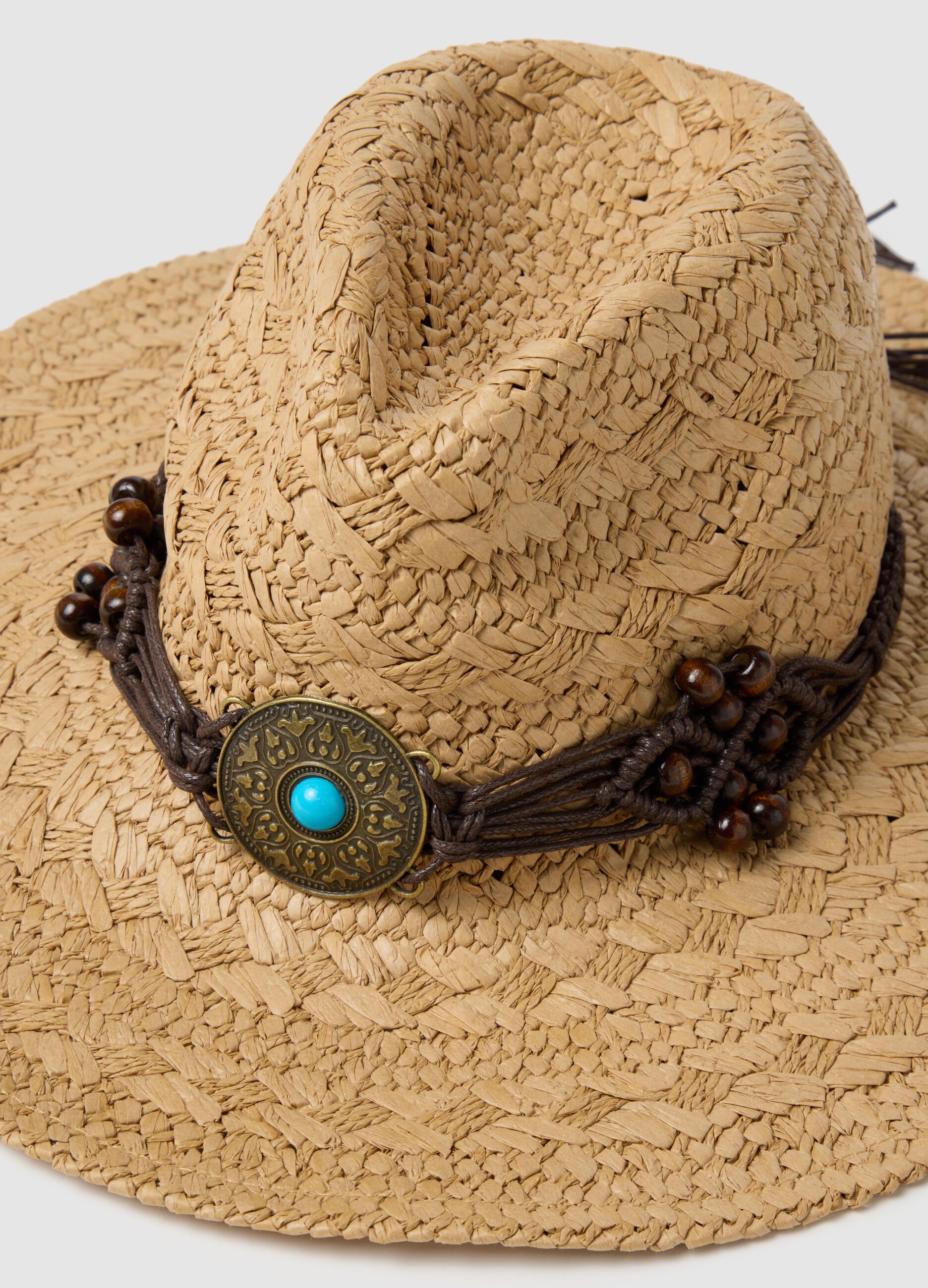 Cappello da donna in puro carta beige