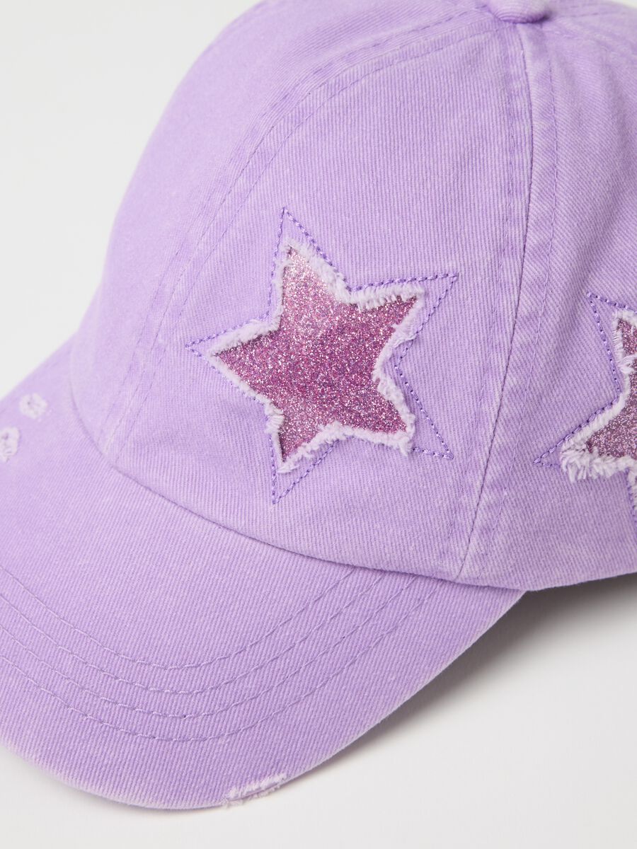 Purple baseball cap with glitter star_1