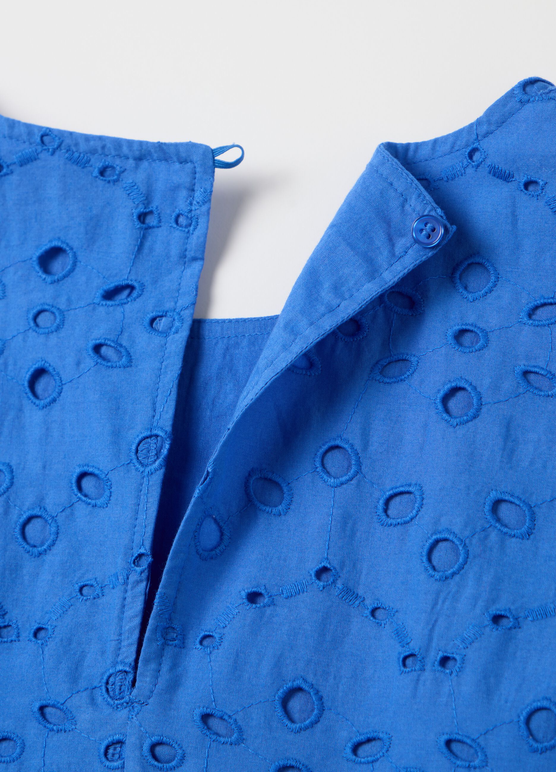 Completo estivo da donna in puro cotone blu regular fit con motivo