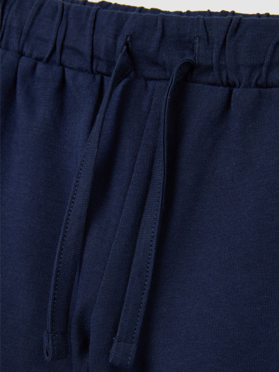 Girls' blue regular fit pure cotton shorts_2