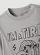 Grey oversized T-shirt in pure organic cotton with racing print for boys_2
