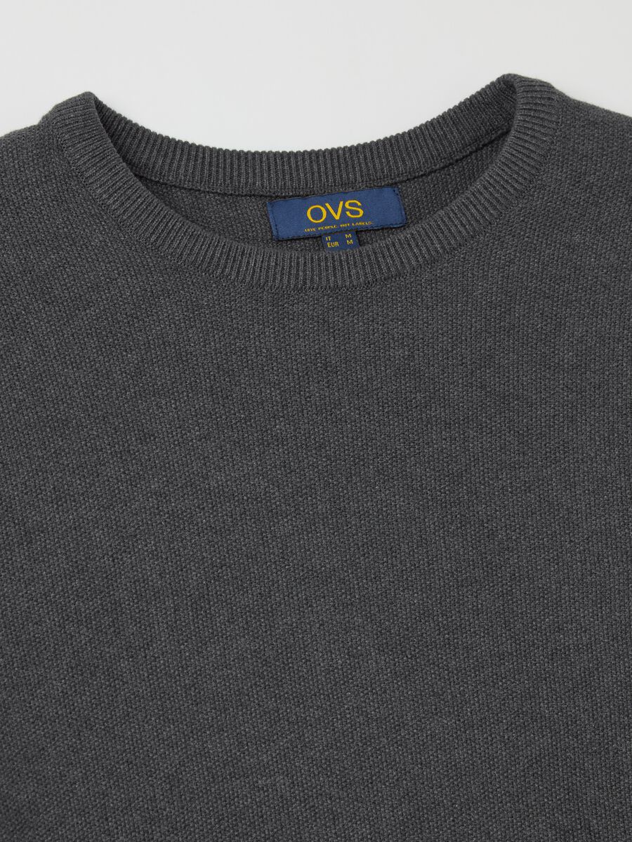 Cotton pullover with micro weave_5