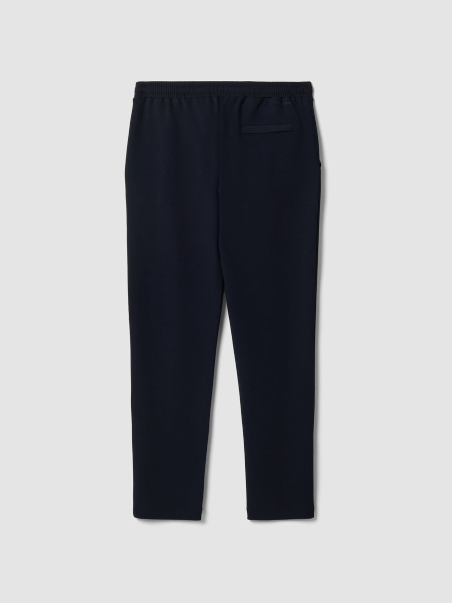 Pantaloni blu in cotone elasticizzato regular fit_2