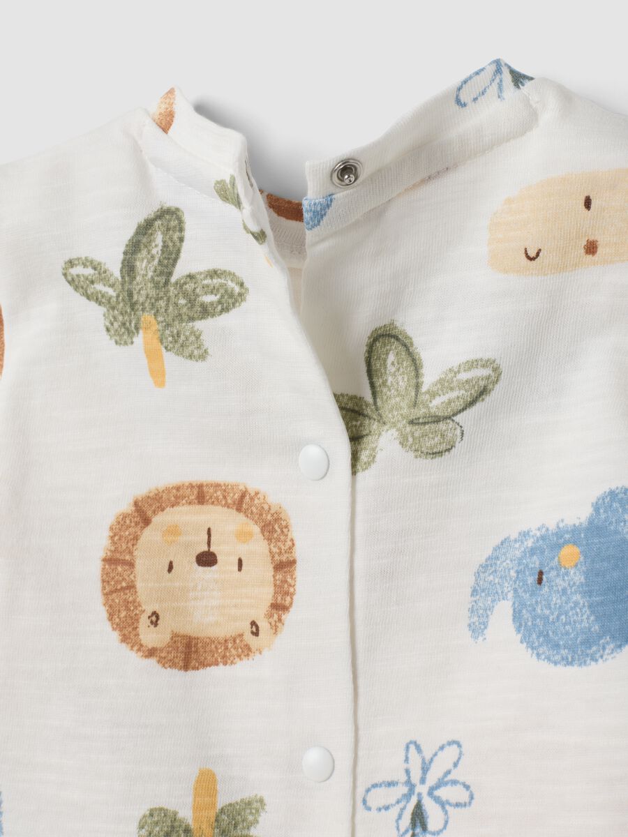 Completo multicolor in puro cotone con t-shirt stampata e shorts per neoanto_3