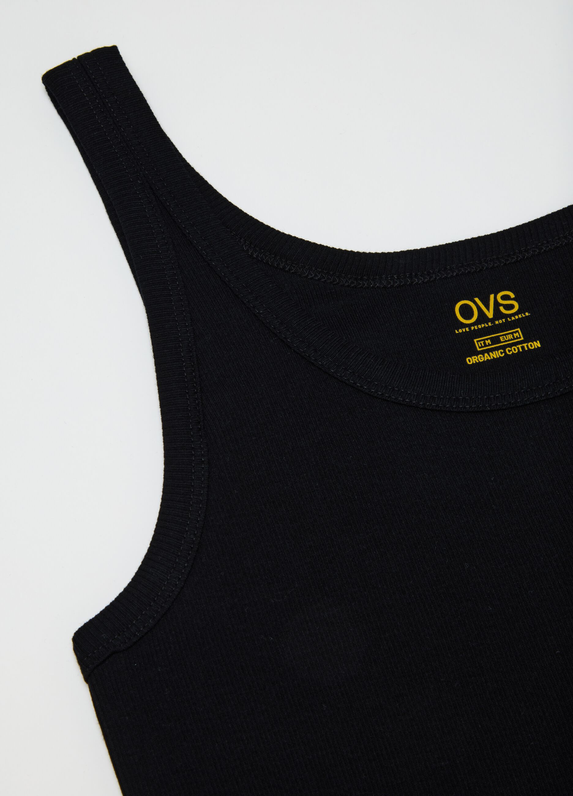 Men's Sleeveless Black Cotton T-shirt