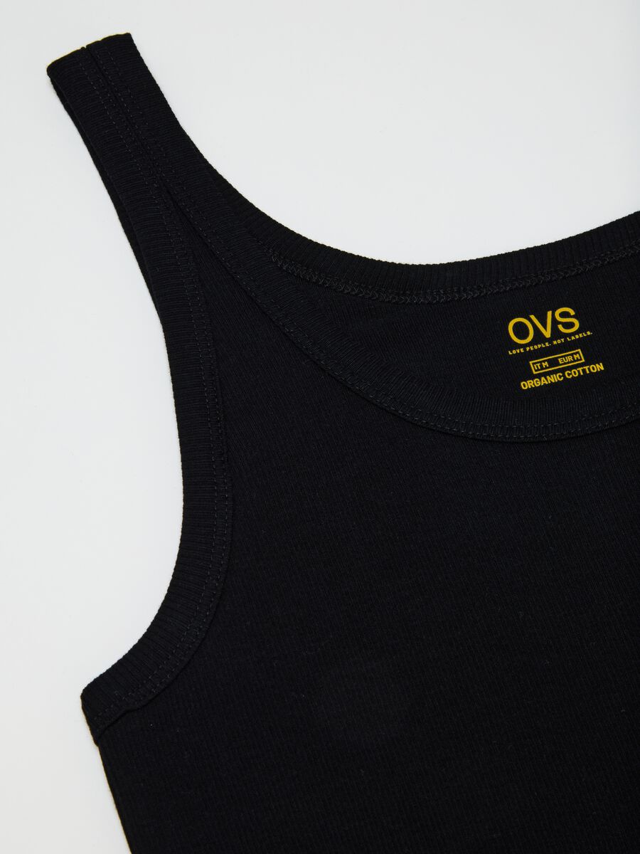 Men's Sleeveless Black Cotton T-shirt_5