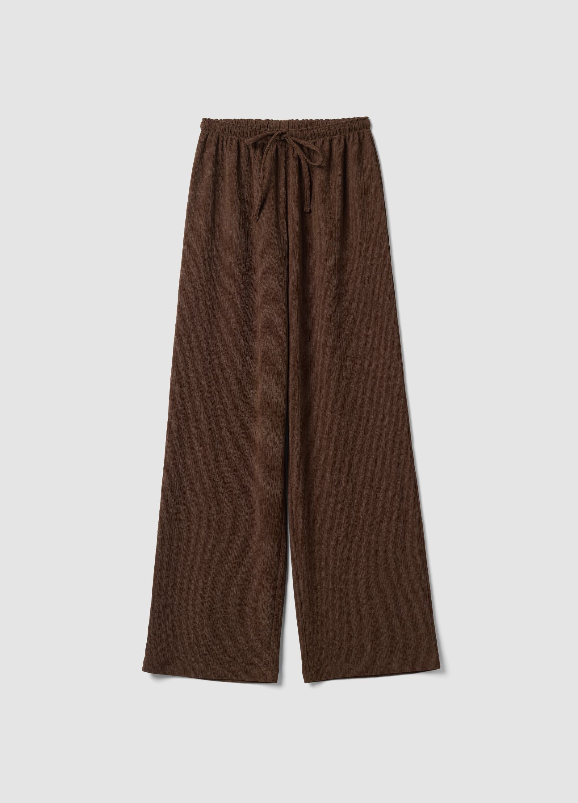 Brown stretch palazzo trousers