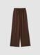 Brown stretch palazzo trousers_0