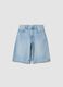 Light blue denim shorts in cotton-viscose blend_0