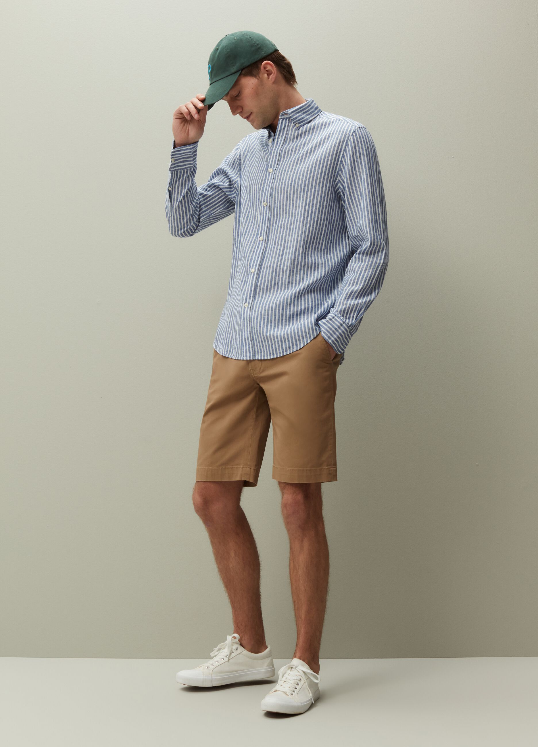 Stretch cotton chino Bermudas