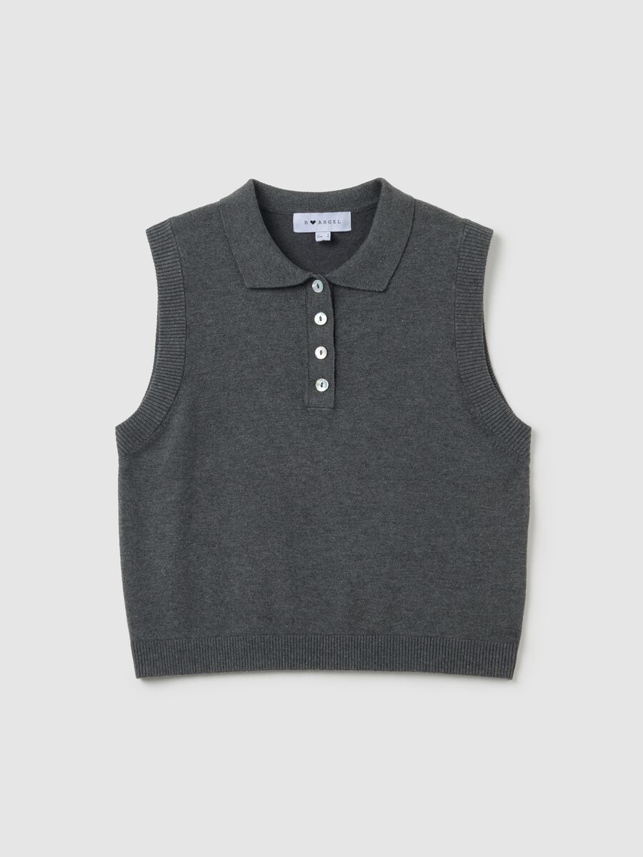 Women's Grey Sleeveless Top in Viscose Blend_0
