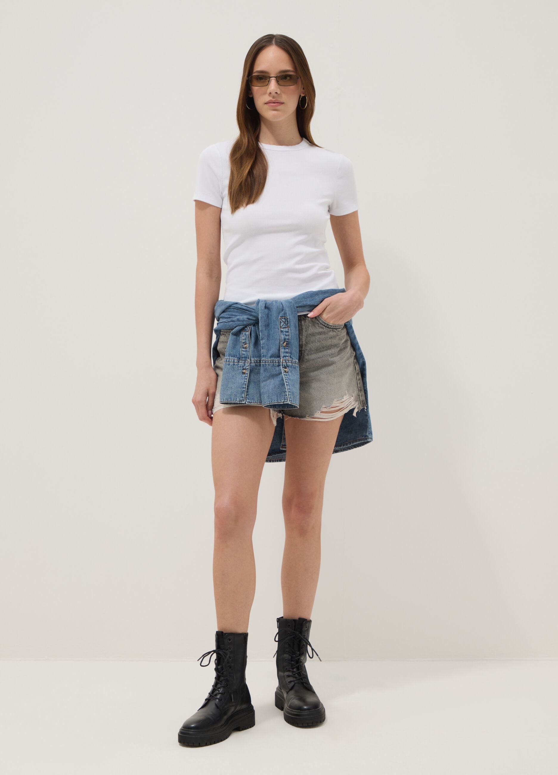 Grey pure cotton shorts