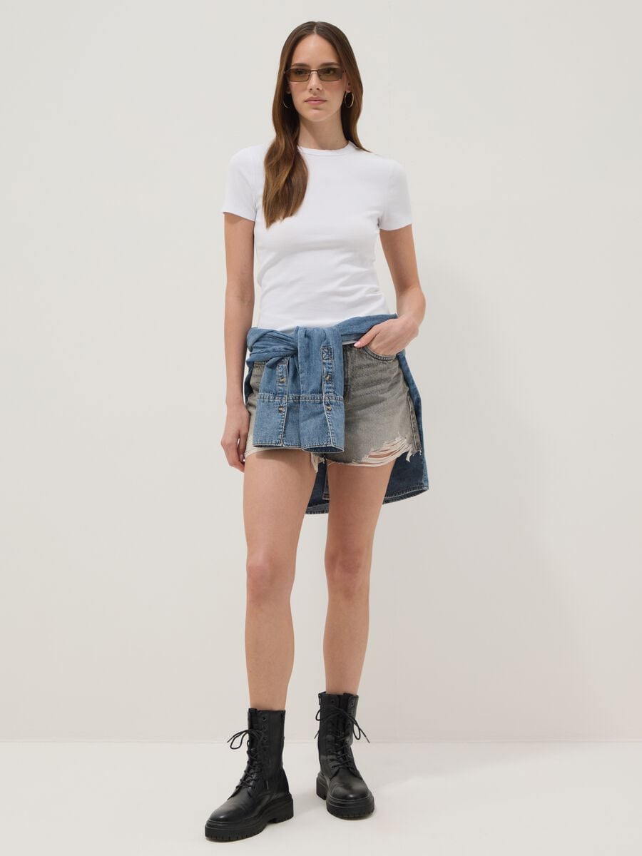 Grey pure cotton shorts_0