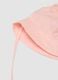 Pink organic cotton embroidered hat_1