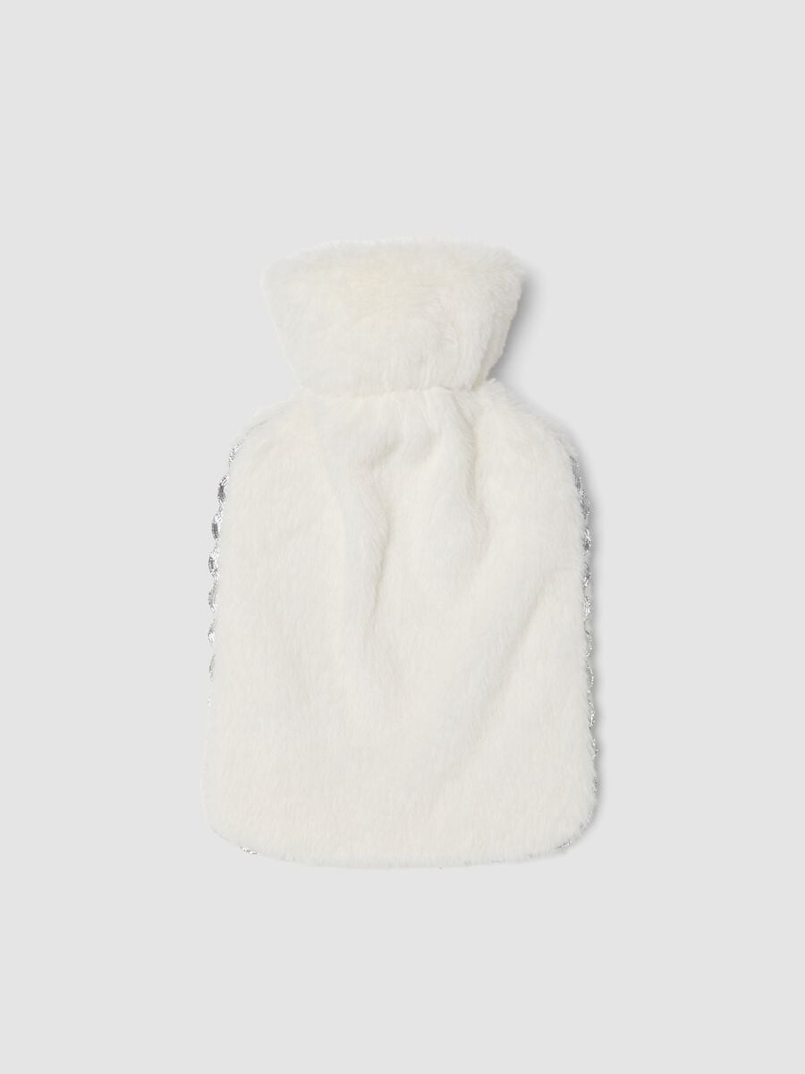 Borsa acqua calda bianca effetto teddy con ricamo_1