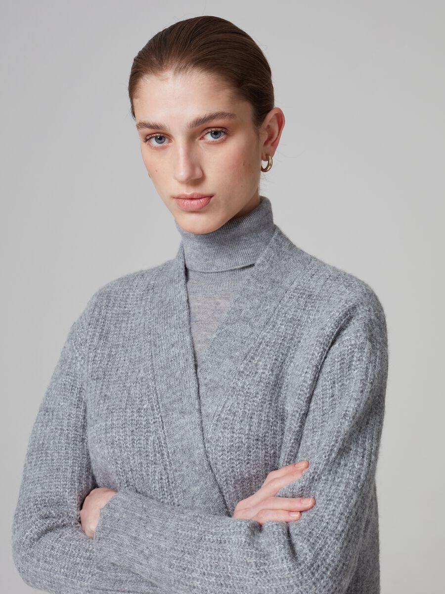 Cardigan lungo aperto con tasche_1
