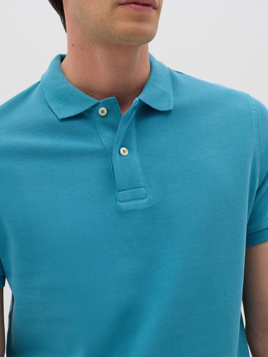 Light Blue Cotton Short Sleeve Polo_2