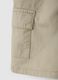 Beige cotton cargo shorts for kids regular fit_3