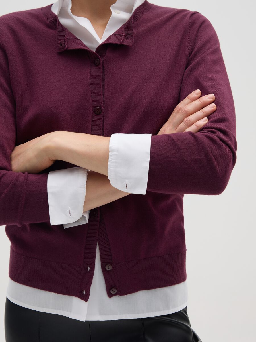 Purple Regular Fit Cardigan_3