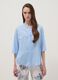 Sky-blue pure cotton shirt with eyelet embroidery, regular fit_2