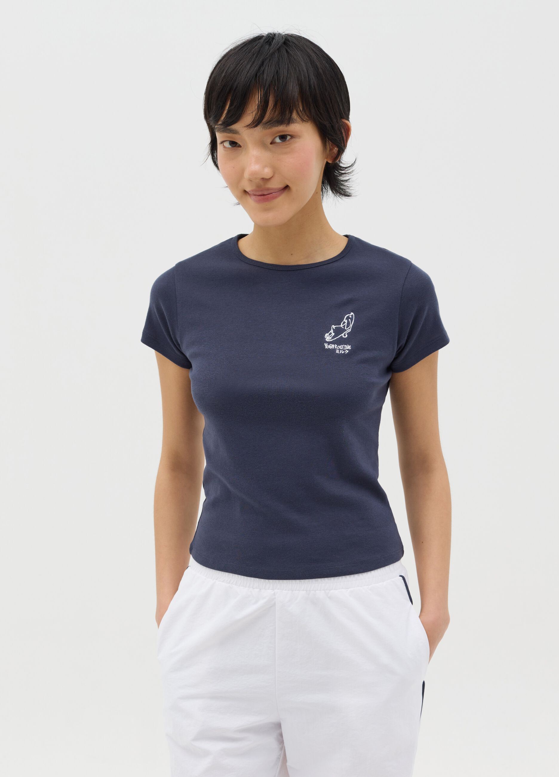 Slim-fit T-shirt in cotton