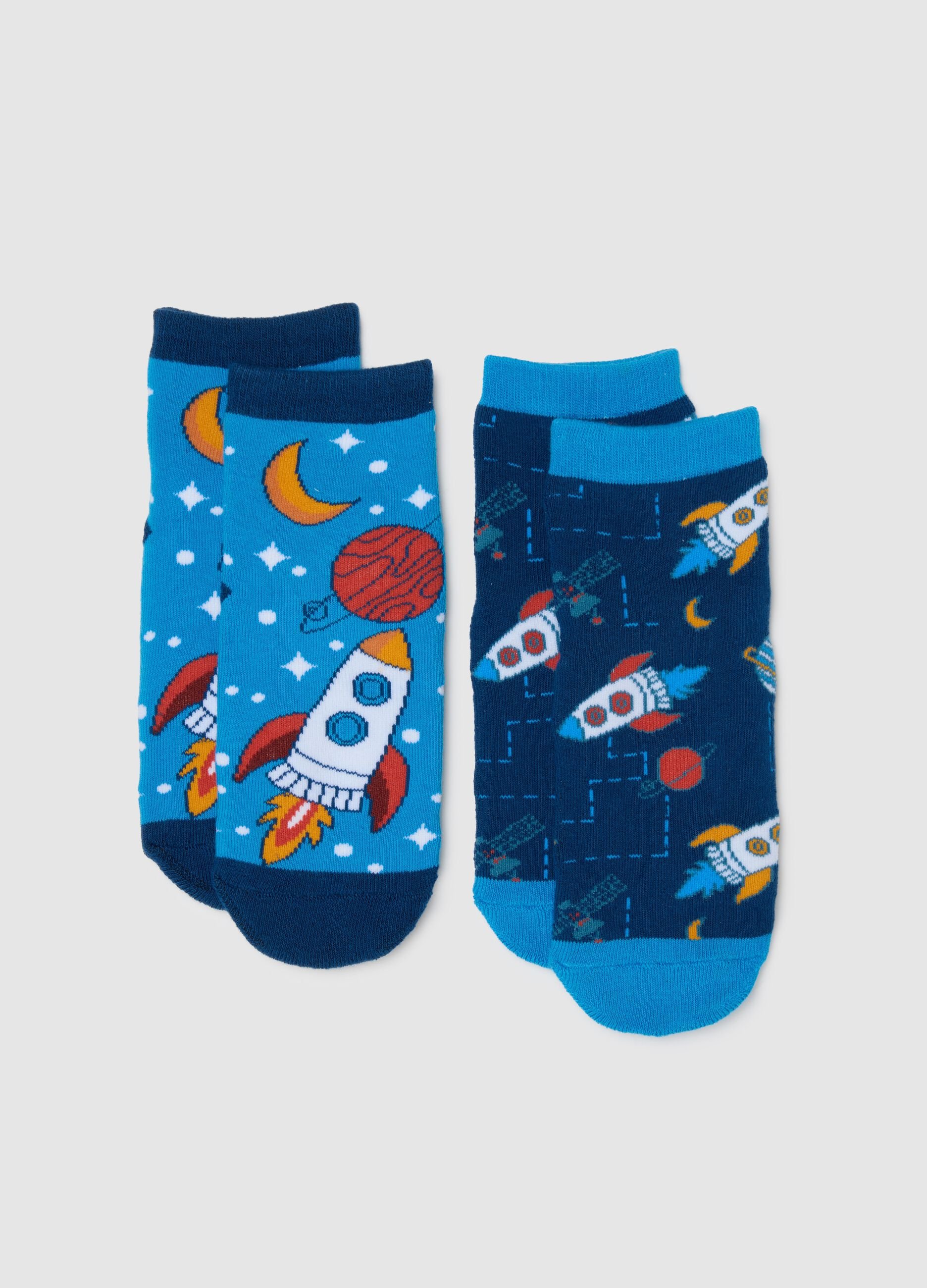 Children's multicolour cotton blend socks twin-pack