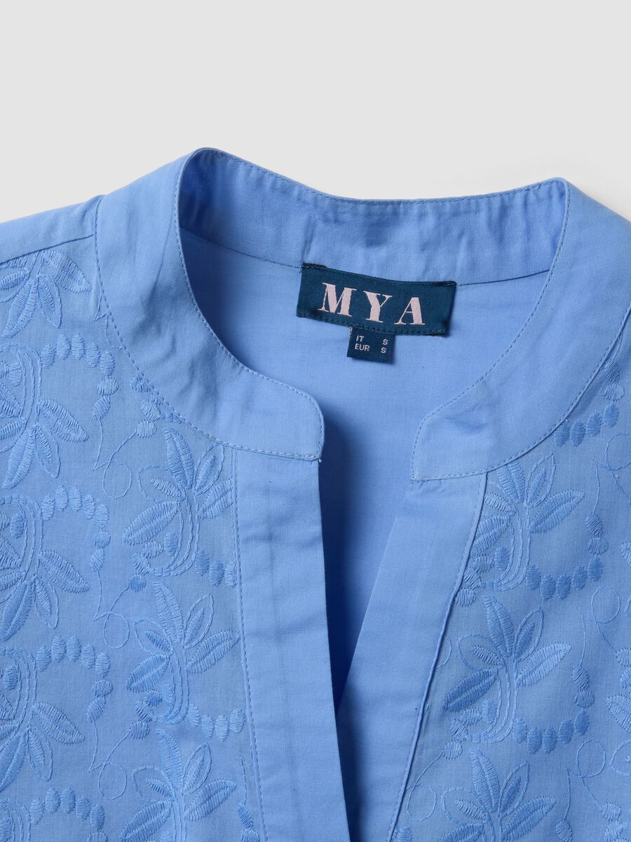 Light blue pure cotton shirt with embroidery_1